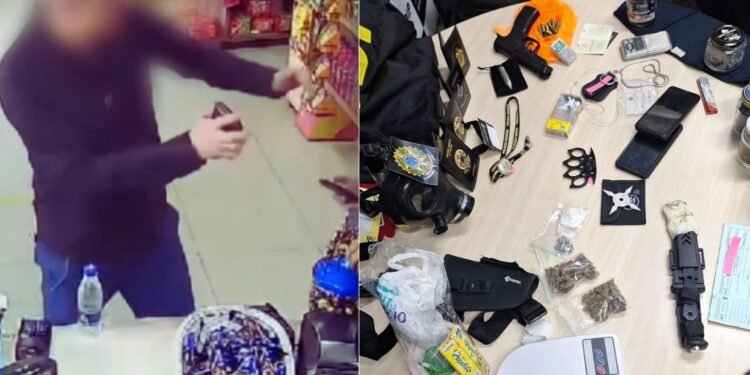 Material apreendido na casa do suspeito