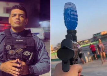 Polícia faz alerta sobre as armas de bola de gel