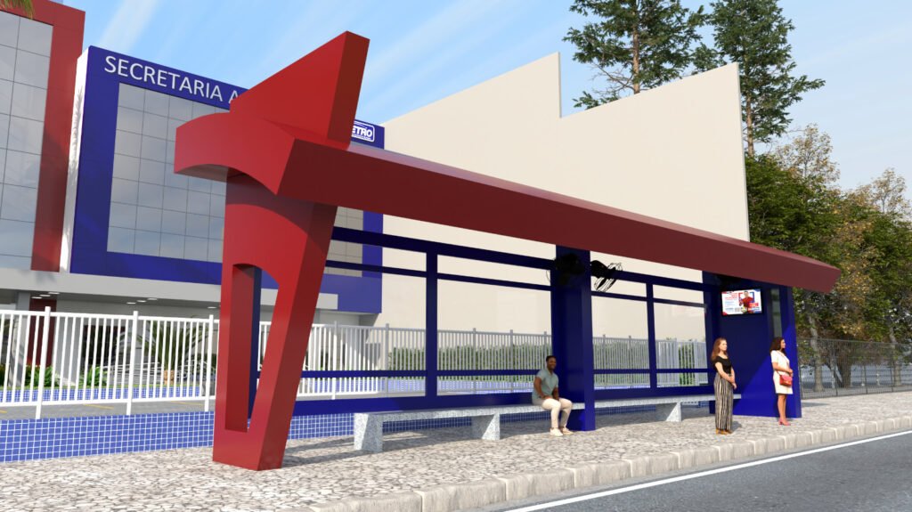 Nova parada de ônibus do Grupo Fametro será reinaugurada nesta terça-feira, 23/9, na avenida Constantino Nery (Foto: Divulgação)