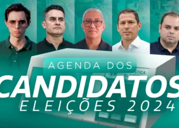 Candidatos divulgam a agenda desta segunda, 9/9 (Arte/Abraão Torres/Rios de Notícias)