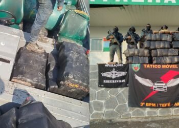 Mais de 362 kg de drogas são apreendidas em embarcação após confronto no Rio Solimões  