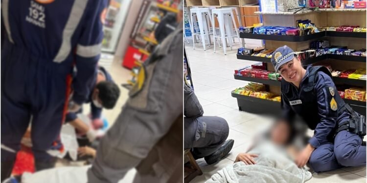 Policial militar faz parto de mulher em loja de conveniência