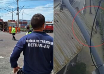 Carreta tomba na entrada do porto Chibatão na zona Sul