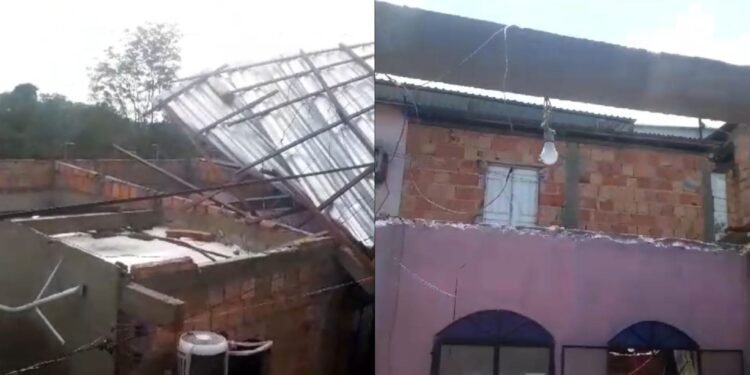 Morador perde telhado de casa após forte chuva em Manaus (Foto: Reprodução)