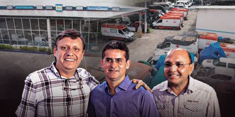 Donos de empresas contratadas e David Almeida (Arte: Abraão Torres/Rios de Notícias)