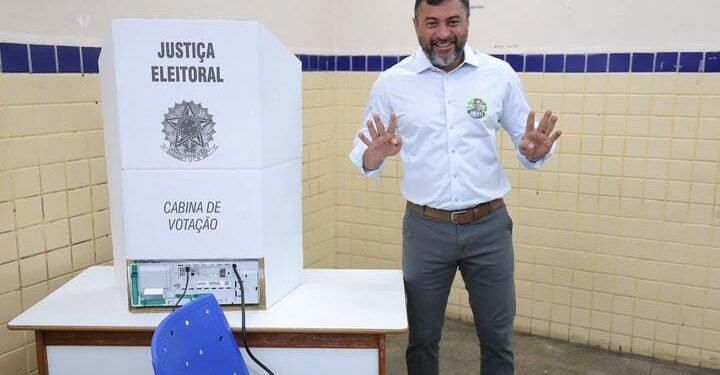 Wilson Lima vota sozinho na zona Sul de Manaus (Reprodução/Instagram)