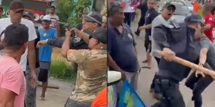 Campanha política em Borba nesta quarta-feira, 2/10, é marcada por confusão entre apoiadores e policiais (Foto: Reprodução)