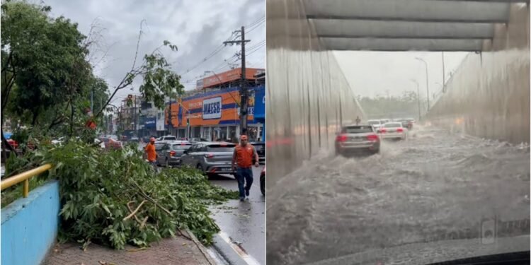 Manaus está em estado de atenção devido a forte chuva