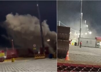 Parte da ponte do porto Chibatão desaba na zona Sul de Manaus