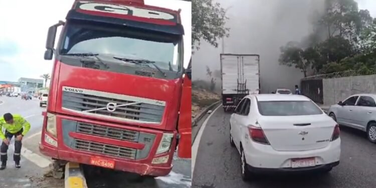 Ocorrências com carretas atrapalham o trânsito em Manaus