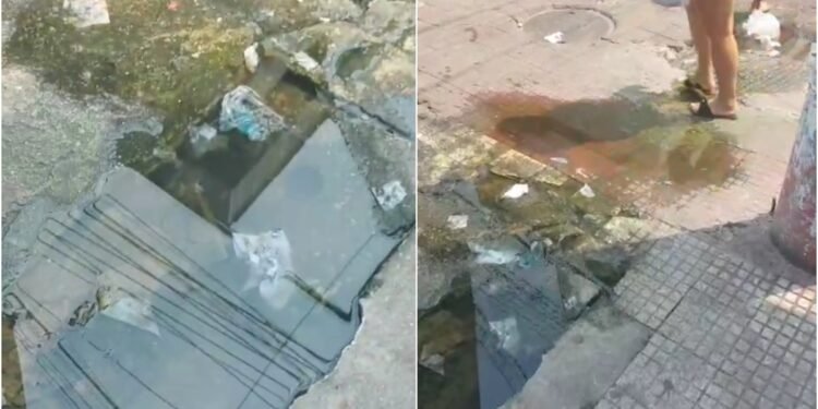 Comerciantes sofrem prejuízos com esgoto a céu aberto no centro de Manaus