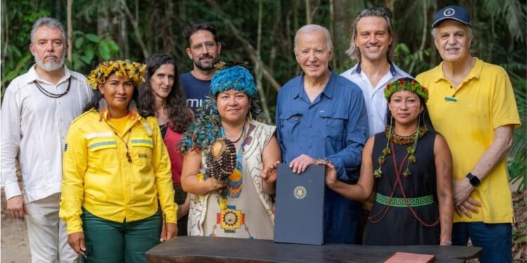 Joe Biden durante visita em Manaus