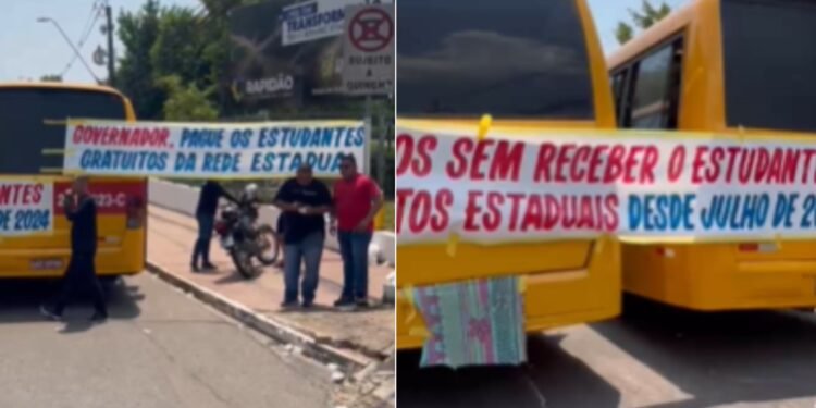Protesto dos motorista em Manaus