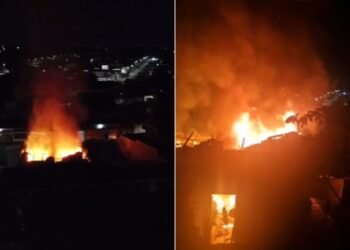 Casa fica destruída após incêndio