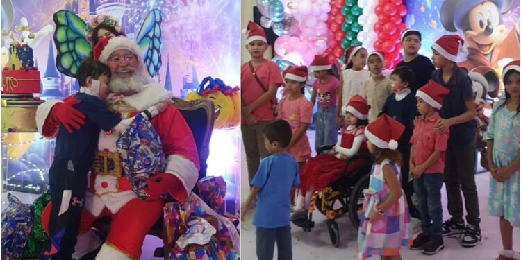 Crianças com epidermólise bolhosa comemoram o Natal da Abam