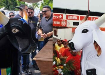 Bois Caprichoso e Garantido em homenagens a Juarez Lima (Fotos: Pedro Coelho e Sérgio Cole)