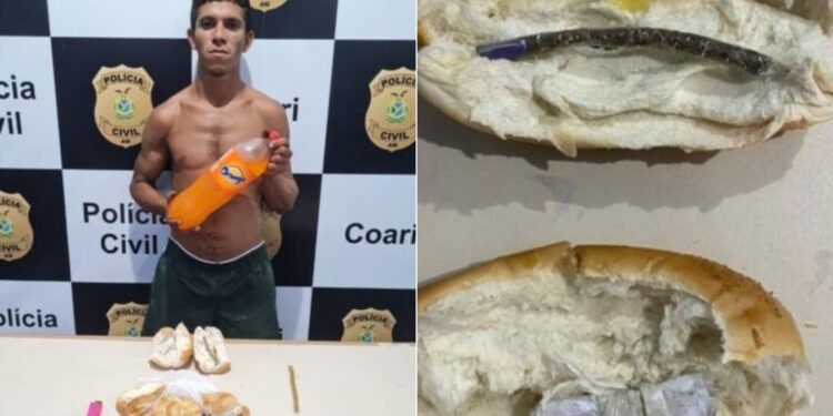 Homem é preso após levar pães recheados com drogas (Fotos: Reprodução/ redes sociais)