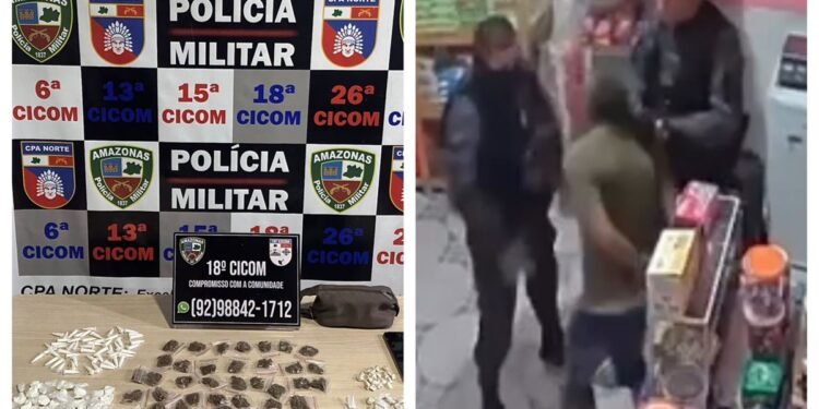 Homem é preso com drogas em mercado de fachada no Colônia Santo Antônio