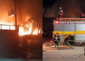 Incêndio atinge empresa de reciclagem