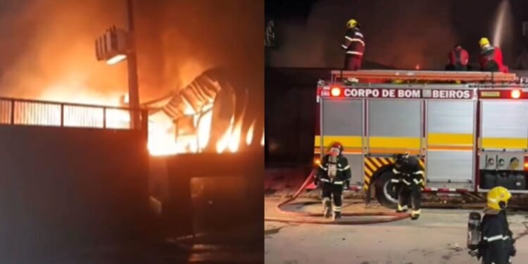 Incêndio atinge empresa de reciclagem