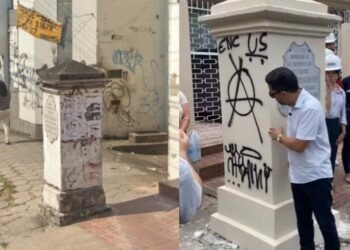 Imagens do obelisco antes e depois da restauração pela Fametro (Foto: Reprodução/Internet)