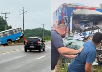 Pai e filho sofrem acidente de caminhão na AM-010 (Fotos: Reprodução/ internet)