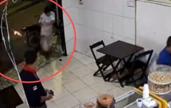 Homem foge durante tentativa de assalto e quase é atingido por disparo de arma de fogo (Foto: Reprodução/ internet)