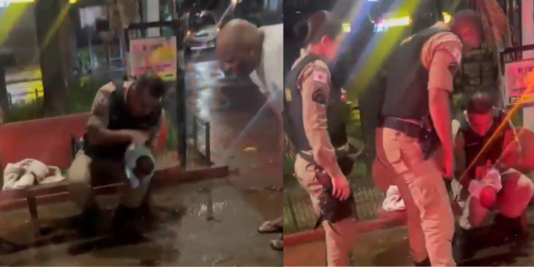 Vídeo: Bebê é salvo após PM realizar manobra de Heimlich em Minas Gerais