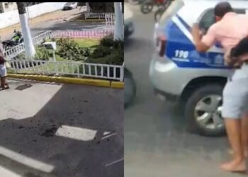 Pm que matou motociclista em Recife é espancado instantes depois do crime (Fotos: Reprodução/ internet)