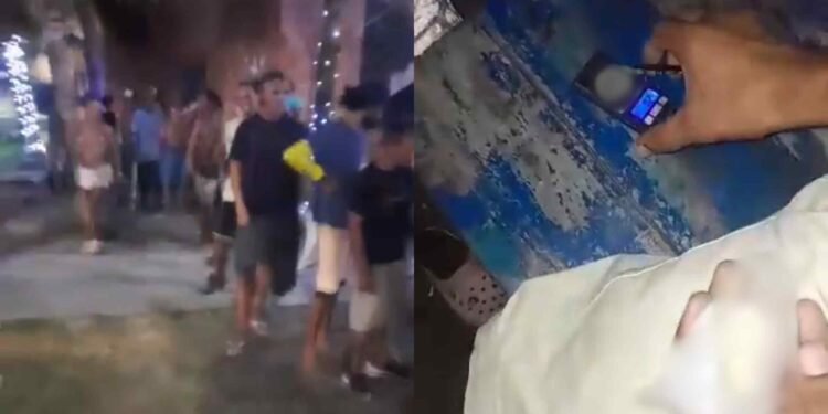 Imagens mostram o momento que as pessoas pegam as drogas (Fotos: Reprodução/Internet)