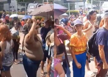 Moradores retirados do Monte Horebe protestam