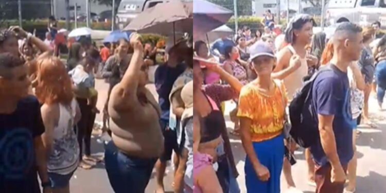 Moradores retirados do Monte Horebe protestam