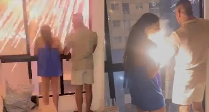 Turista é atingida por fogos