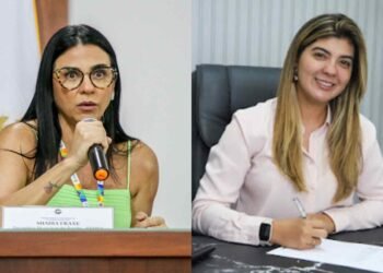 Secretária de Saúde, Shádia Fraxe, e Secretária de Comunicação, Camila Silva (Fotos: Divulgação/Semcom)