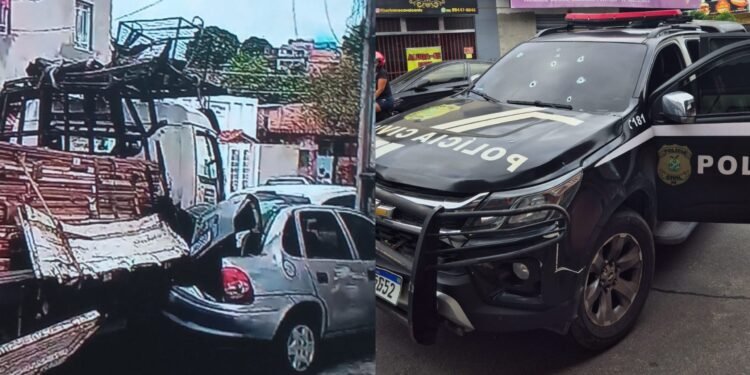 Imagens do local da ocorrência policial (Fotos: Reprodução/Internet)