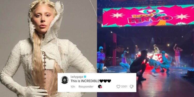 Lady Gaga comentou na publicação no Tik Tok (Fotos: Reprodução/Internet)