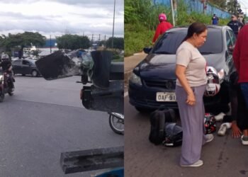 Parte traseira do caminhão após a colisão (Foto: Reprodução/ redes sociais)