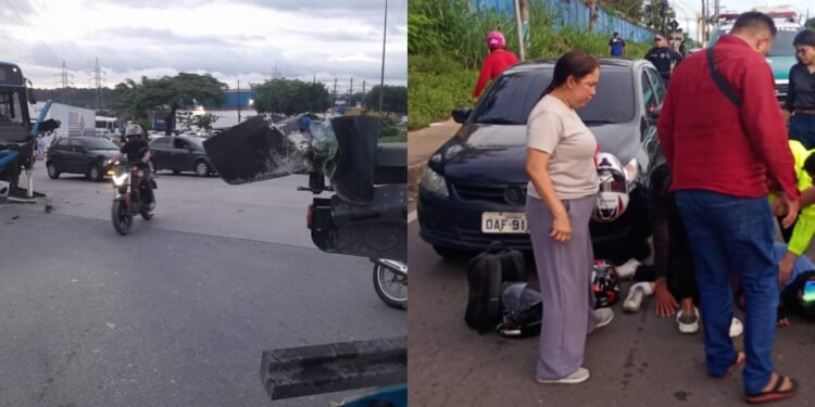 Parte traseira do caminhão após a colisão (Foto: Reprodução/ redes sociais)