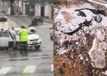 Pedestres e motoristas fazem observações sobre nova sinalização no cruzamento com a rua Belo Horizonte (Fotos: Reprodução/ redes sociais)