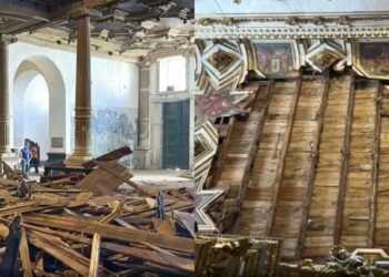 Estado do local após a queda do telhado (Fotos: Divulgação/ Defesa Civil de Salvador)