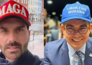 Eduardo Bolsonaro e Randolfe Rodrigues discutem sobre 'bonés à la Trump'; entenda