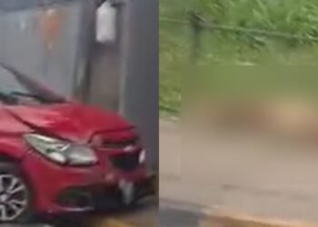 Pedestre é atropelado por veículo desgovernado na zona Norte de Manaus (Fotos: Reprodução/ Redes Sociais)