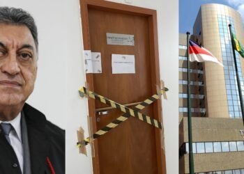 Com o afastamento, os gabinetes dos magistrados foram lacrados - (Fotos: Reprodução/ Internet)