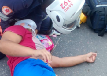 Vídeo colisão entre motocicletas deixa mulher ferida na zona Norte