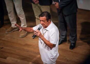 O presidente do Boi-Bumbá Garantido, Fred Góes (Foto: João Dejacy/Rios de Notícias)