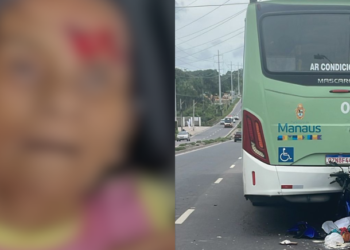 Vídeo: passageira morre após moto colidir com ônibus na avenida Torquato Tapajós em Manaus