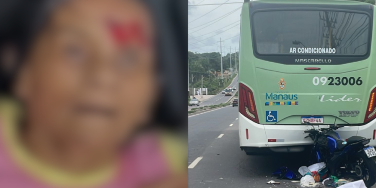 Vídeo: passageira morre após moto colidir com ônibus na avenida Torquato Tapajós em Manaus