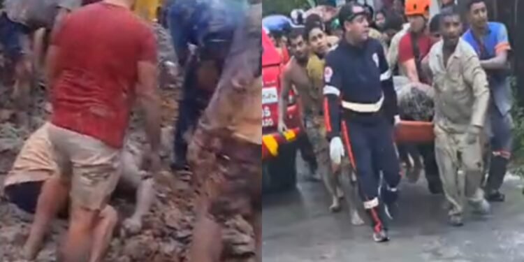 Mulher morre soterrada