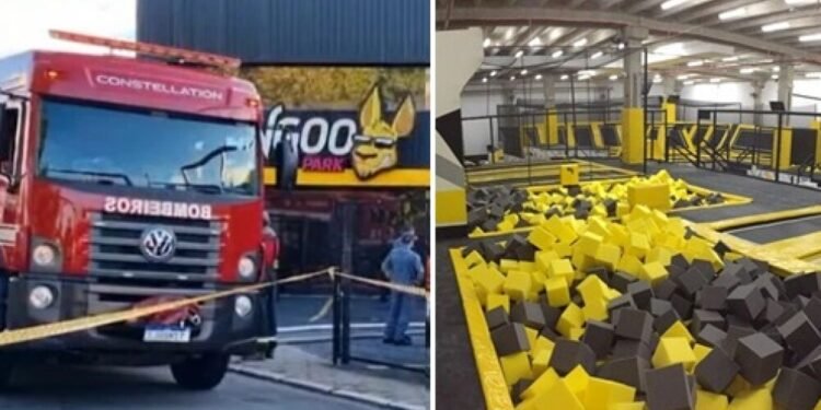 Incêndio deixa duas pessoas feridas em complexo de diversões em SP