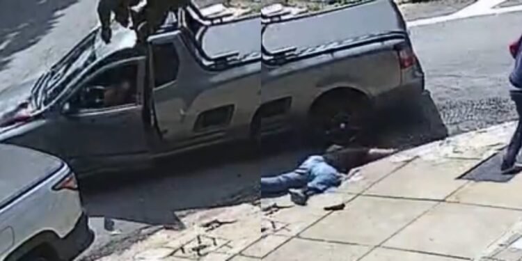 O homicídio foi registrado por câmeras de vigilância do local (Fotos: Reprodução/ internet)